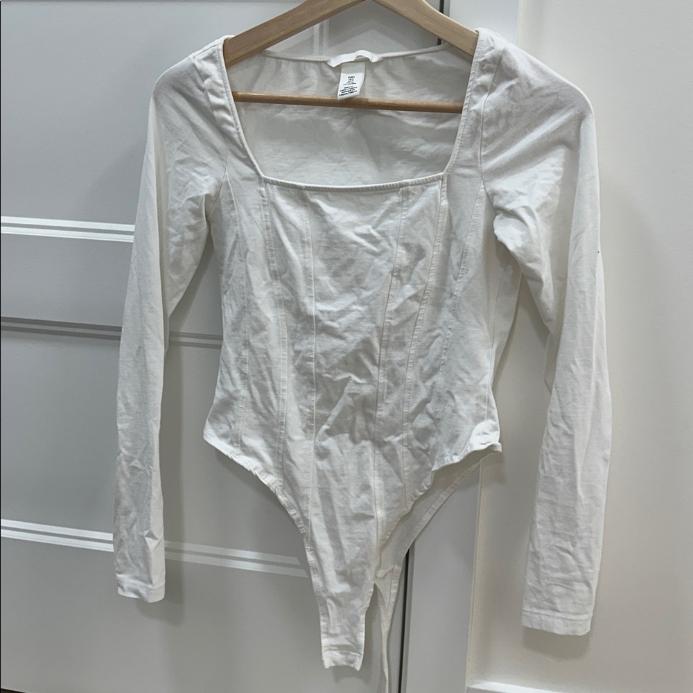H&M Ivory Square Neck Top